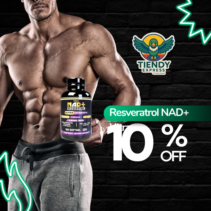 Resveratrol NAD+ Ultra Fuerte Americano 1500mg – 100 Cápsulas | Satoomi