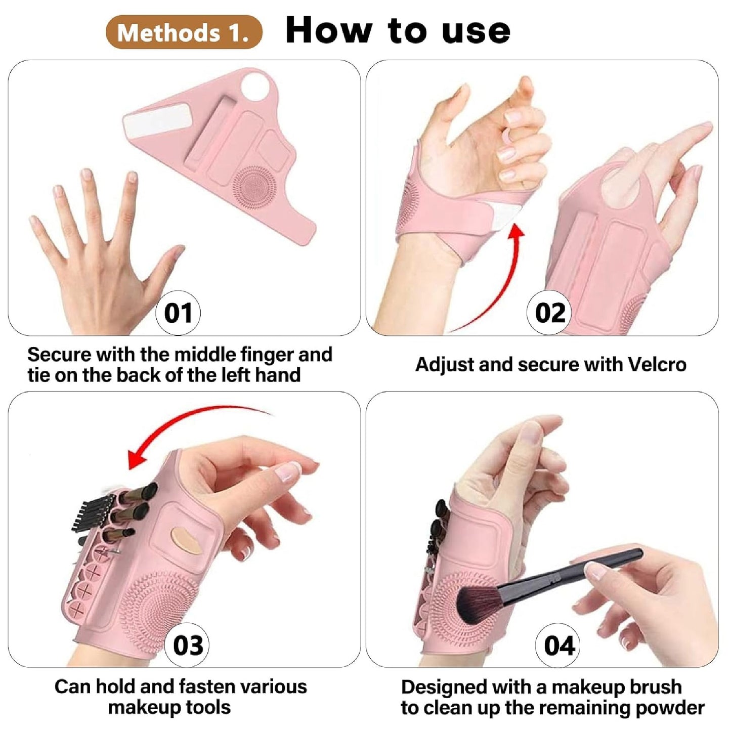 Pulsera Soporte para Brochas de Maquillaje – Práctica, Ligera y Profesional