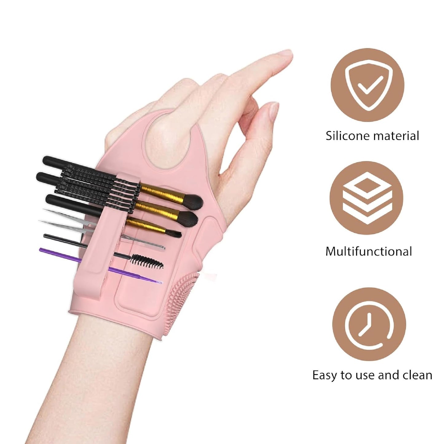 Pulsera Soporte para Brochas de Maquillaje – Práctica, Ligera y Profesional